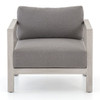 Modern Sonoma Grey Teak Outdoor Club Arm Chairs