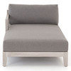 Huntington Grey Teak Left Arm Outdoor Chaise Lounge