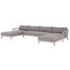 Huntington Grey Teak 3-Pc U-shaped Outdoor Sectional