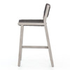 Delano Grey Teak Patio Woven Rope Bar Stool