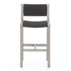 Delano Grey Teak Outdoor Woven Rope BarStool