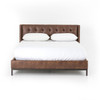 Newhall Box-Tufted Shelter Leather Platform Bed - Queen