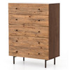 VBAR-074,HARLAN 5 DRAWER DRESSER,Reclaimed Pine,Walnut,Tan