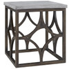 French Maison Dark Wood Concrete Top Side Table