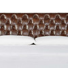 Churchill Antiqued Whiskey Leather Tufted Wingback Queen Bed Frame