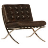 Barcelona Antiqued Dark Brown Leather Lounge Chairs