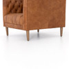 Williams Tufted Tan Leather Shelter Arm Club Chair