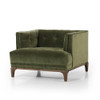 Dylan Mid-Century Modern Green Velvet Tufted Club Chair