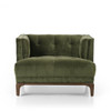 Dylan Mid-Century Modern Green Velvet Tufted Club Chair
