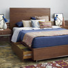 Urban Modern Walnut Queen Platform Storage Bed Frame