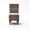 Mai Coastal Wicker Dining Side Chair with Cushion