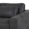 Bloor Black Leather Square Arm Sofa 82"
