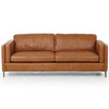 Emery Butterscotch Tan Leather Modern Sofa 84"