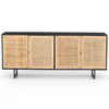 Audrey Woven 4 Door Sideboard 72"- Black