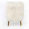 Ash Cream Mongolian Fur Accent Chair