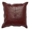 Pieced Genuine Leather  Pillows, Red