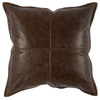 Pieced Genuine Leather Pillows, Cocoa