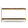Barton Brass Frame Wood Console Table 54"