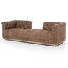 Maxx Tufted Chaise Daybeds 87",Umber Grey Brown Leather