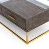 Polished Brass, Ash Grey Veneer,CIMP-231,ANDREAS COFFEE TABLE