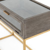 Polished Brass, Ash Grey, Four Hands,CIMP-264,ANDREAS CONSOLE TABLE