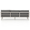 Tilly Modern Grey Teak 3-Seater Armless Outdoor Sofas