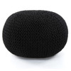 Knitted Black Jute Pouf 30",IWIL-198