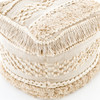 Bohemian Braided Fringe Cream Pouf