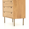IFAL-029 CARLISLE 5 DRAWER DRESSER,Brass, Natural Oak