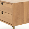 IFAL-027 CARLISLE 2 DRAWER Nightstand,Brass, Natural Oak