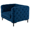 Tufty Navy Blue Velvet Upholstered Club Chair