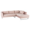 Janis Blush Pink Velvet Tufted Sectional Sofa 105"