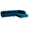 Janis Blue Velvet Tufted Sectional Sofa 105"
