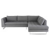 Janis Grey Fabric Tufted Sectional Sofa 105"