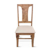 French Farmhouse Wooden Dining Chair w/ Upholstered Seat