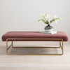 Tracey Boyd, Sled Upholstered Maroon Ottoman 56"