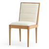 Flore Cream Linen Oak Wood Dining Chair