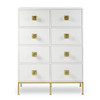 Tracey Boyd Formal White Lacquer 8 Drawers Tall Dresser