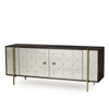 Adrian Gilded Star Mirrored 4 Door Credenza Sideboard 73"