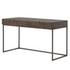 Kelby Wood and Iron 2 Drawers Writing Desk 56"