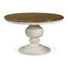 Country-Chic round white pedestal Kitchen table set