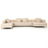 Greer Ivory Upholstered 3 Piece LAF Bumper Chaise Sectional