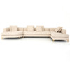 Greer Ivory 3 Piece RAF Bumper Chaise Sectional