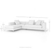 Greer Ivory 2 Piece LAF Bumper Chaise Sectional Sofa 123"