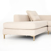 Greer Ivory 2 Piece LAF Bumper Chaise Sectional Sofa 123"