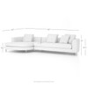 Greer Ivory 2 Piece LAF Rounded Chaise Sectional Sofa 138"