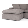 Plume Grey Upholstered Block Arm LAF 2-Piece Sectional Sofa 106"