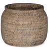 Ansel Lombok Weave Contrast Black Basket Planter