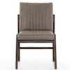 Alice Channel Tufted Grey Leather Dining Chair