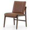 Alice Channel Tufted Chestnut Leather Dining Chair